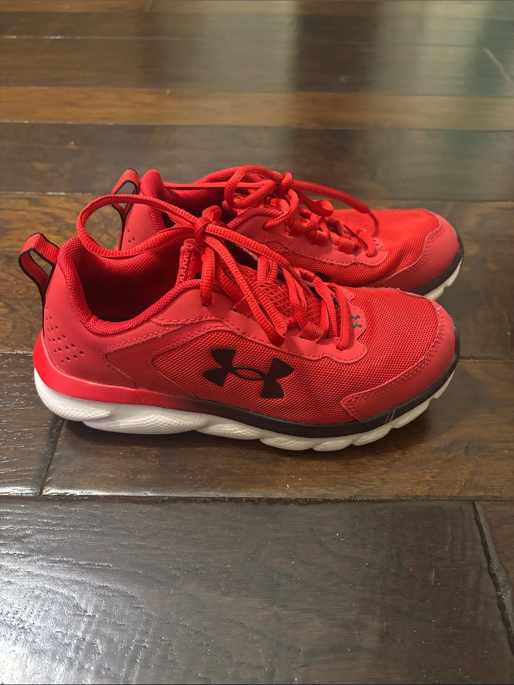 Under Armour Kids Red and Black Athletic Sneakers